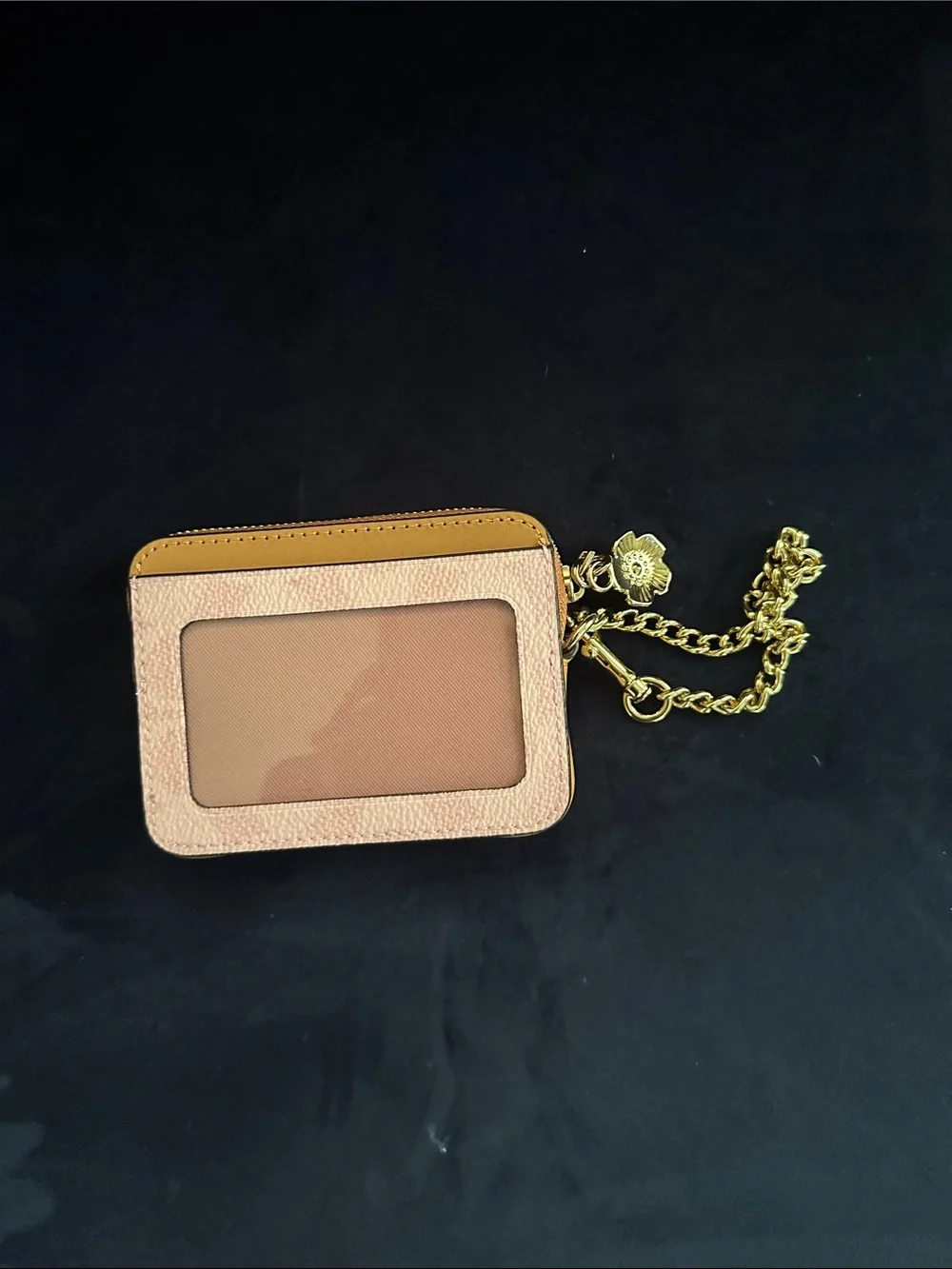 Coach Powder Pink Chain ID Card Holder